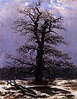 Oak Canvas Paintings - Oak in the Snow